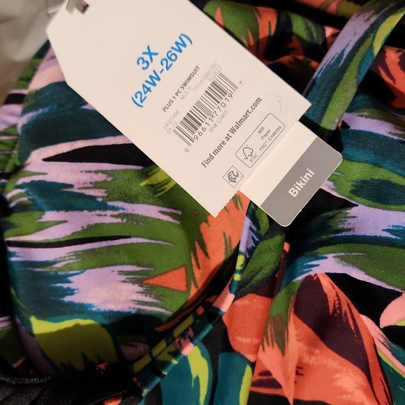 Time and Tru Women's Plus ○ ring one piece Swimsuit 🩱 NWT size 3X(24W-26W) - Picture 8 of 8